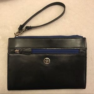 Giani Bernini black and blue wristlet